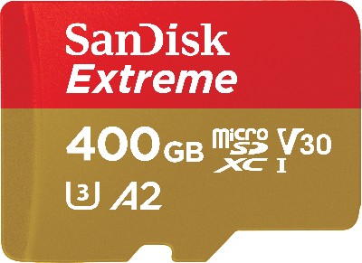 la SanDisk Extreme® UHS-I microSDXC™ de 400GB1